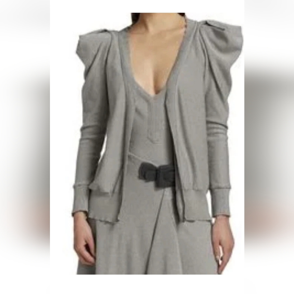 Johanna Ortiz Gray Inca Knitwear Pima Cotton Cardigan Size XS